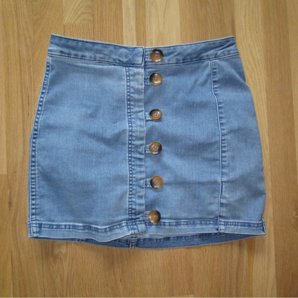 Free People Blue Mini Pencil Skirt Casual